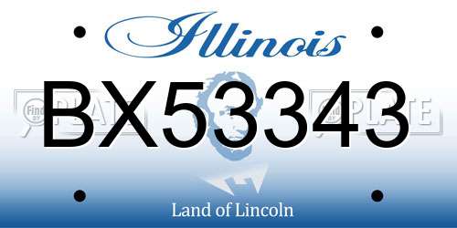 BX53343 Illinois License Plate