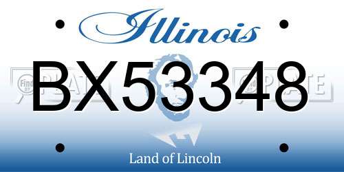 BX53348 Illinois License Plate