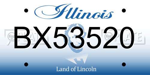 BX53520 Illinois License Plate
