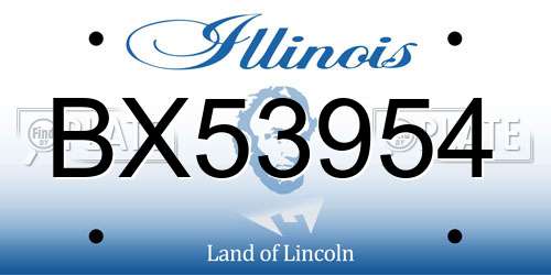 BX53954 Illinois License Plate