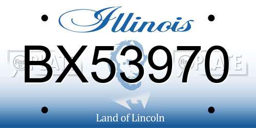 BX53970 Illinois License Plate