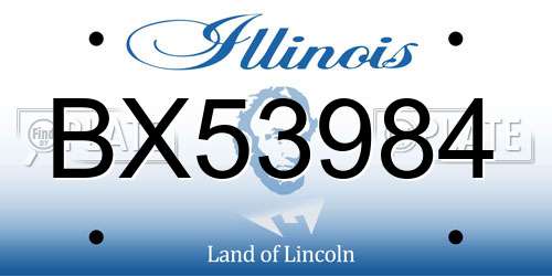 BX53984 Illinois License Plate