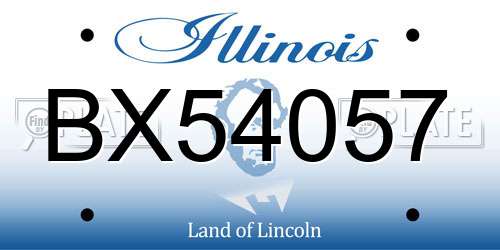 BX54057 Illinois License Plate