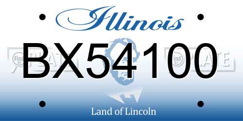 BX54100 Illinois License Plate