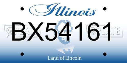 BX54161 Illinois License Plate