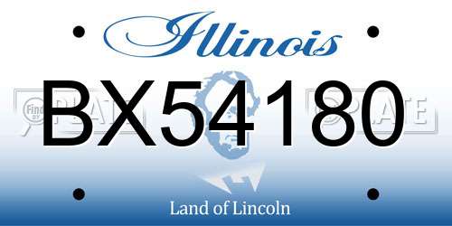 BX54180 Illinois License Plate