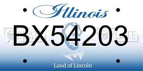 BX54203 Illinois License Plate