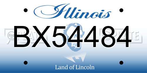 BX54484 Illinois License Plate