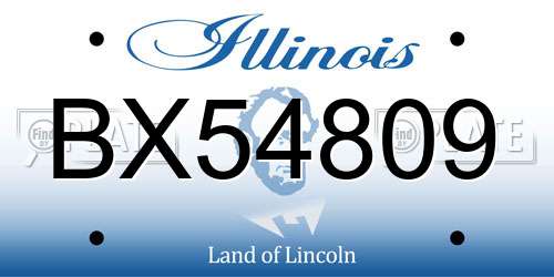 BX54809 Illinois License Plate