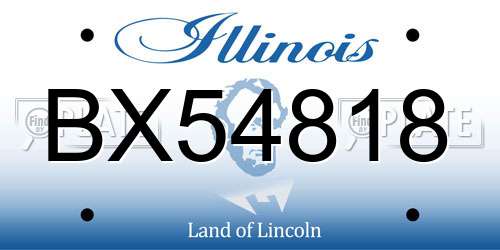 BX54818 Illinois License Plate
