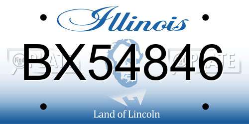 BX54846 Illinois License Plate