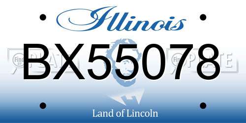 BX55078 Illinois License Plate