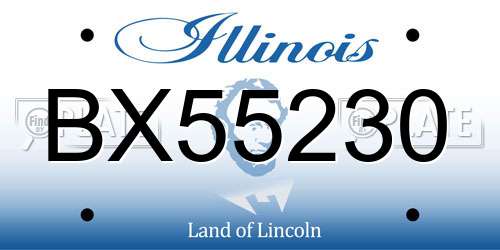 BX55230 Illinois License Plate