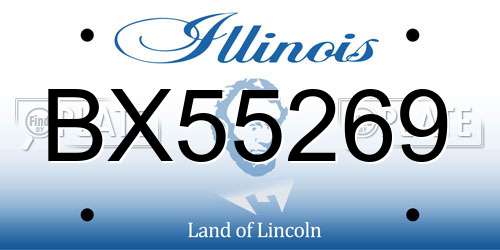 BX55269 Illinois License Plate