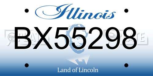 BX55298 Illinois License Plate