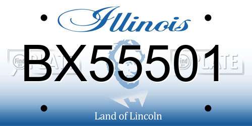 BX55501 Illinois License Plate