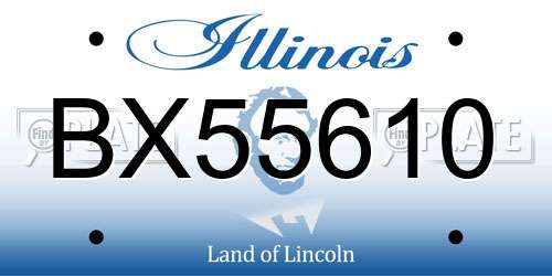 BX55610 Illinois License Plate