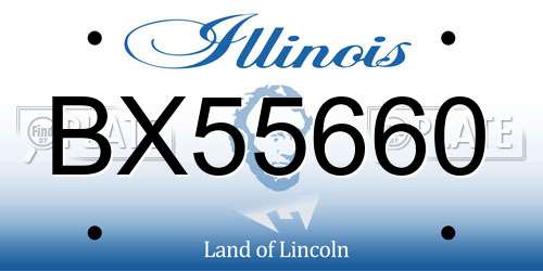 BX55660 Illinois License Plate