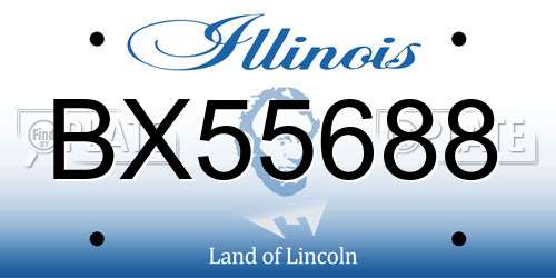 BX55688 Illinois License Plate