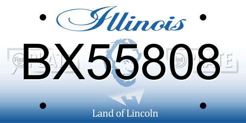 BX55808 Illinois License Plate