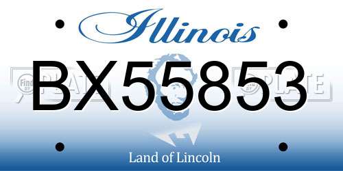 BX55853 Illinois License Plate