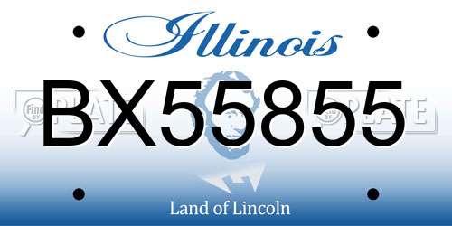 BX55855 Illinois License Plate