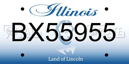 BX55955 Illinois License Plate