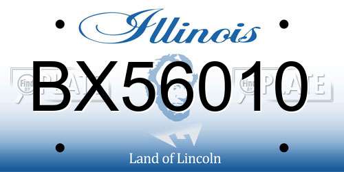 BX56010 Illinois License Plate