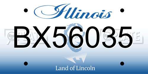 BX56035 Illinois License Plate