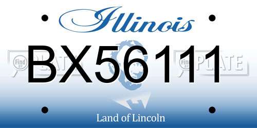 BX56111 Illinois License Plate