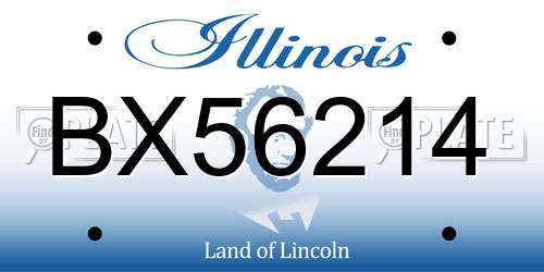 BX56214 Illinois License Plate