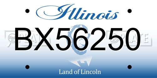 BX56250 Illinois License Plate