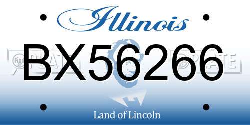 BX56266 Illinois License Plate