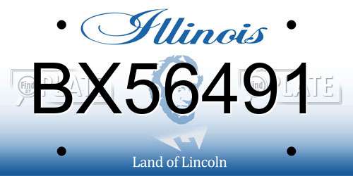 BX56491 Illinois License Plate