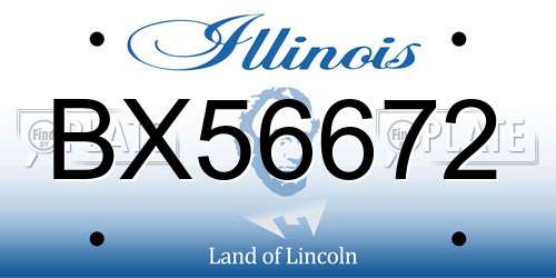 BX56672 Illinois License Plate