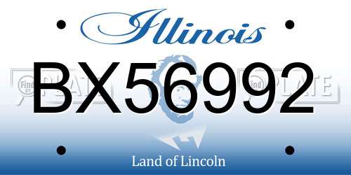 BX56992 Illinois License Plate