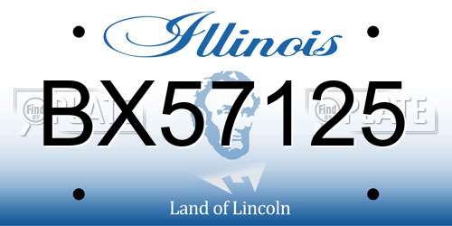 BX57125 Illinois License Plate