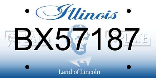 BX57187 Illinois License Plate