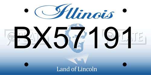 BX57191 Illinois License Plate