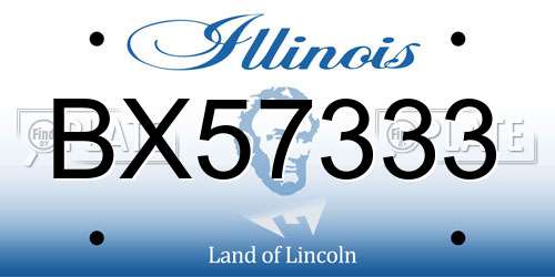 BX57333 Illinois License Plate