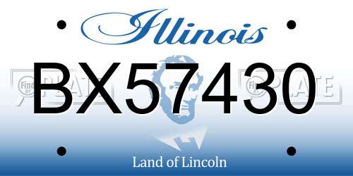 BX57430 Illinois License Plate