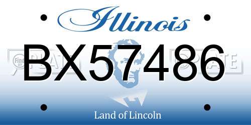 BX57486 Illinois License Plate
