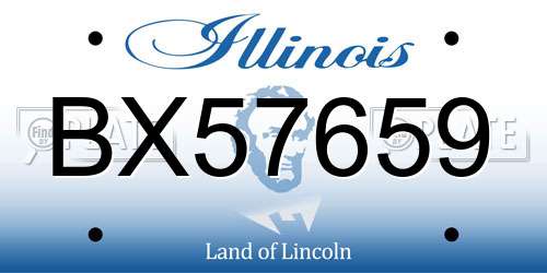 BX57659 Illinois License Plate