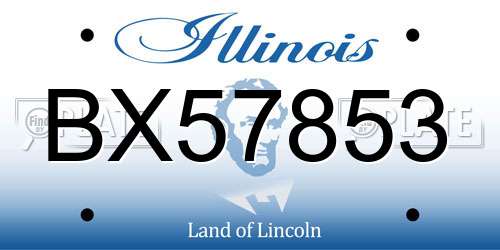 BX57853 Illinois License Plate