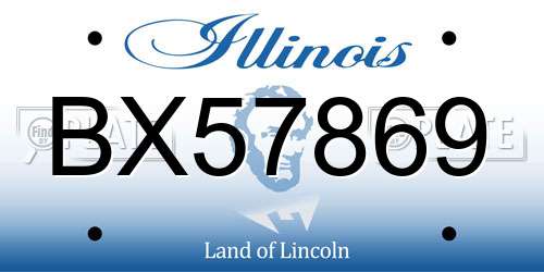 BX57869 Illinois License Plate