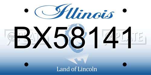 BX58141 Illinois License Plate