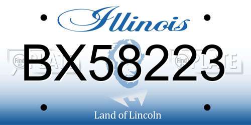 BX58223 Illinois License Plate