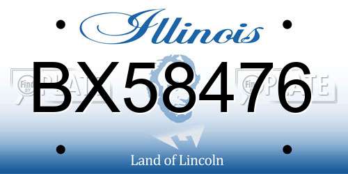 BX58476 Illinois License Plate