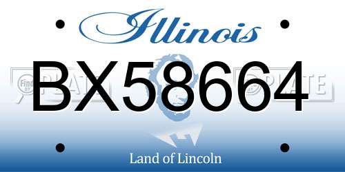 BX58664 Illinois License Plate