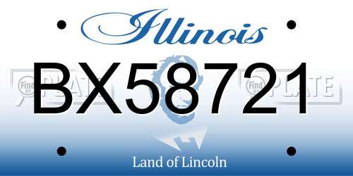 BX58721 Illinois License Plate
